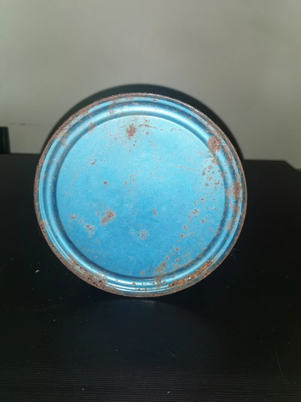 VTG Dietz Monarch Barn Kerosene Lantern Glass Globe and Blue Painted Metal Frame